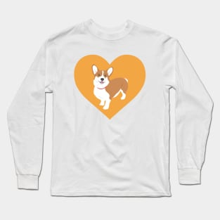 Corgi In A Yellow Heart Long Sleeve T-Shirt